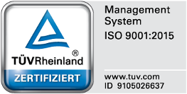 ISO 9001:2015 TÜV Rheinland zertifiziert